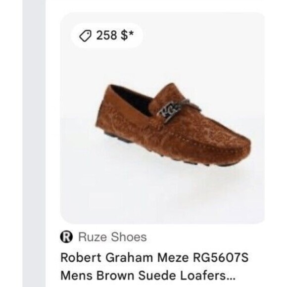 Robert Graham Tequila Paisley Embossed Driving Loafers Moccasins Men Size 8 - Picture 10 of 15